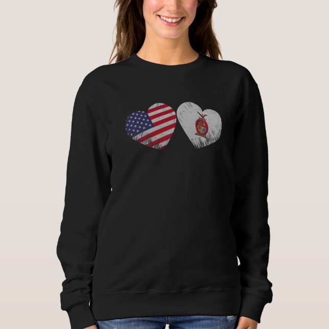 Herzliche Sinaloense American Flag Patriotic Famil Sweatshirt (Vorderseite)