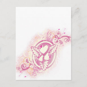 Herzliche Tattoo mit Blume Postkarte
