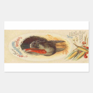 Herzliche Thanksgiving-Grüße Vintage-Aufkleber Rechteckiger Aufkleber