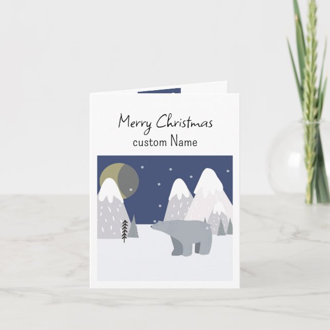Herzliche Weihnachten voller Liebe Eisbär Karte (Vorderseite)