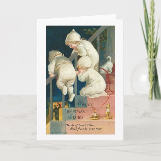 Herzliche Weihnachten wünscht Kid's Peeking Card (Vorderseite)