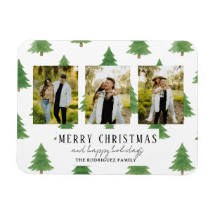 Herzliche Weihnachts-Wasserfarben-Bäume Magnet