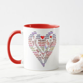 Herzliche Worte im Herzen der Liebe Kaffee Tasse