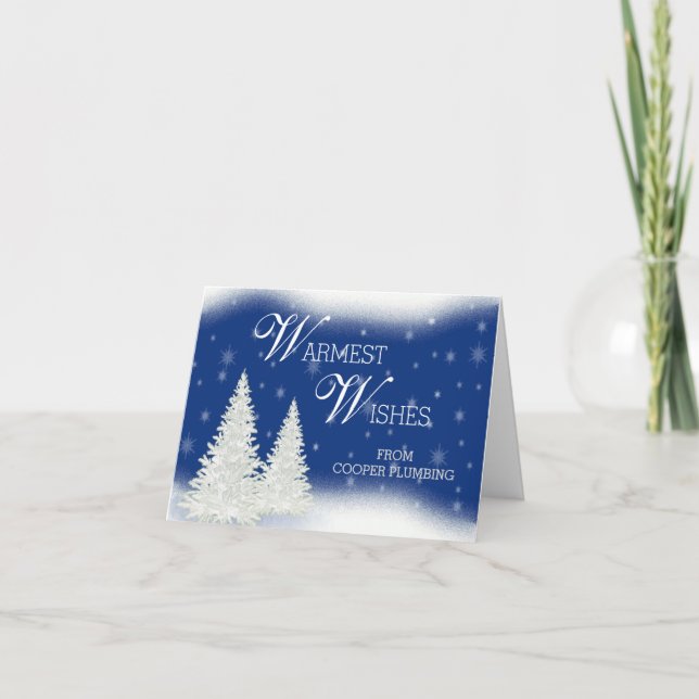 Herzliche Wünsche Weihnachtsbaumschneegeschäft Feiertagskarte (Vorderseite)