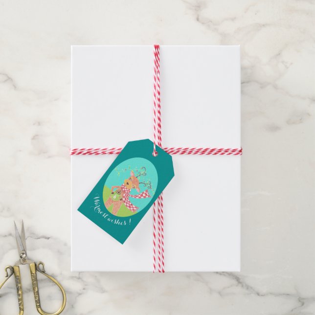 Herzliche Wünsche - Weihnachtsrübengeschenke Geschenkanhänger (Mit Garn)