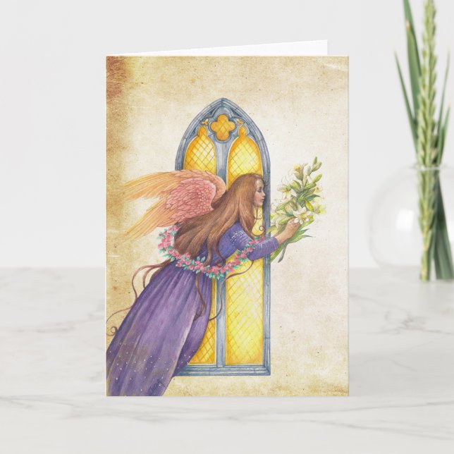 Herzlichen Dank an Angel & Bouquet Einladung (Vorderseite)