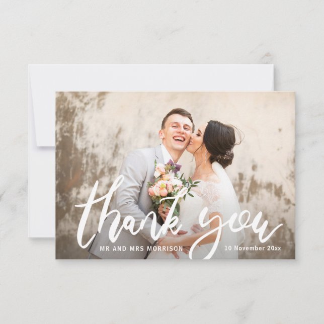 Herzlichen Dank an Braut & Bräutigam Hochzeitskart Dankeskarte (Vorderseite)