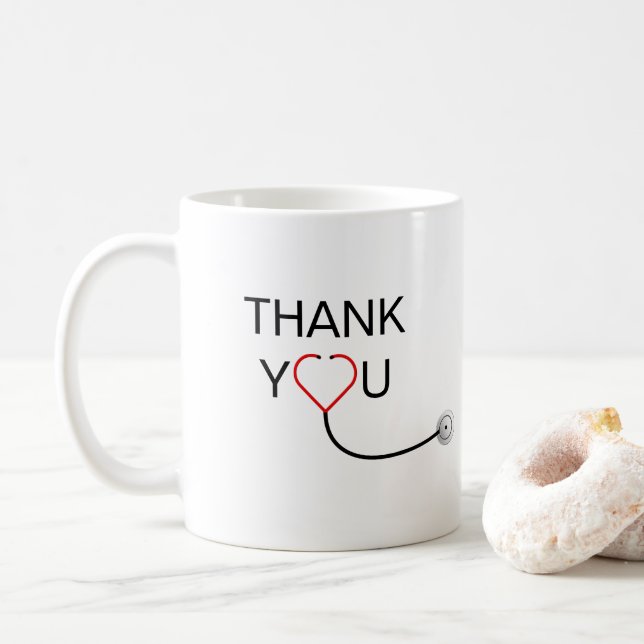 Herzlichen Dank an Stethoscope Kaffeetasse (Mit Donut)