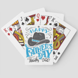 "Herzlichen Dank an Vater!" Cowboy Hat Playin Spielkarten