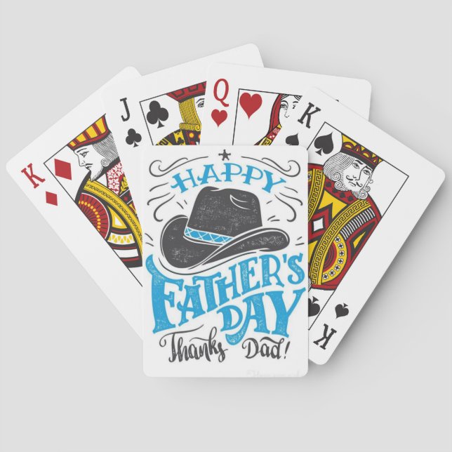 "Herzlichen Dank an Vater!" Cowboy Hat Playin Spielkarten (Rückseite)