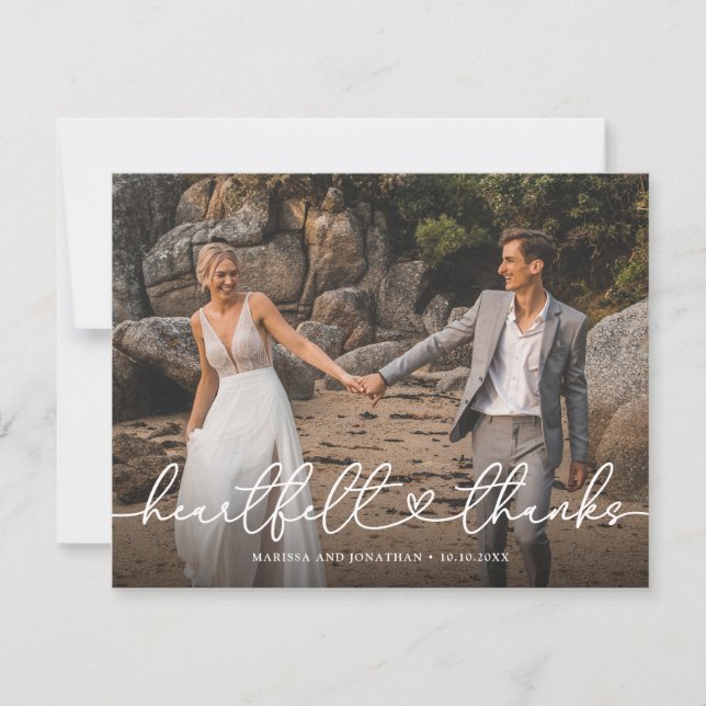 Herzlichen Dank für die Hochzeit Foto Dankeskarte (Vorderseite)