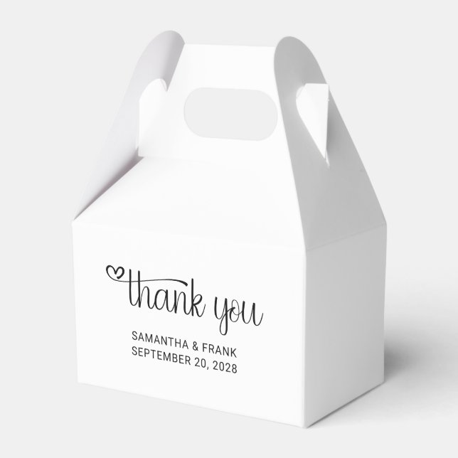 Herzlichen Dank für die Typografie-Hochzeit Geschenkschachtel (Vorderseite)