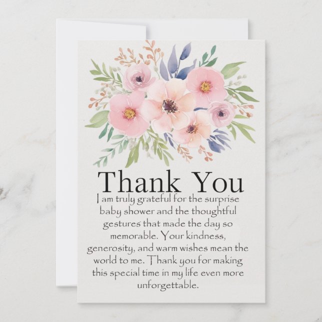 Herzlichen Dank für die Überraschung Baby Dusche. Einladung (Vorderseite)