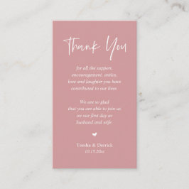 Herzlichen Dank für Hochzeiten, Pastel Dusty Rose Begleitkarte