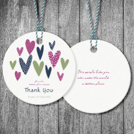 Herzlichen Dank Ihnen Hearts Navy Avocado Förder T Geschenkanhänger