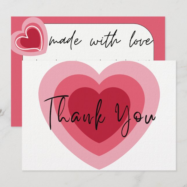 Herzlichen Dank: Liebe im Überfluss Dankeskarte (Vorne/Hinten)