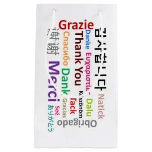 Herzlichen Dank, Merci, Grazie, dank der Geschenkt Kleine Geschenktüte