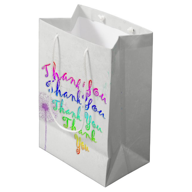 Herzlichen Dank mit Leuchter Mittlere Geschenktüte (Vorderseite Schrägansicht)