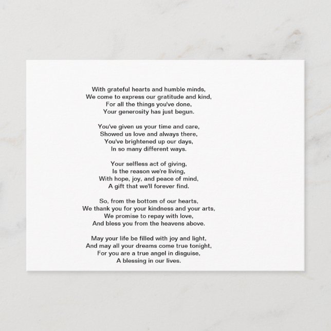 Herzlichen Dank Postkarte (Vorderseite)