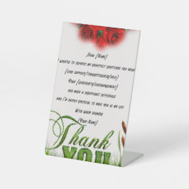 "Herzlichen Dank und Wertschätzung" Sockelschild