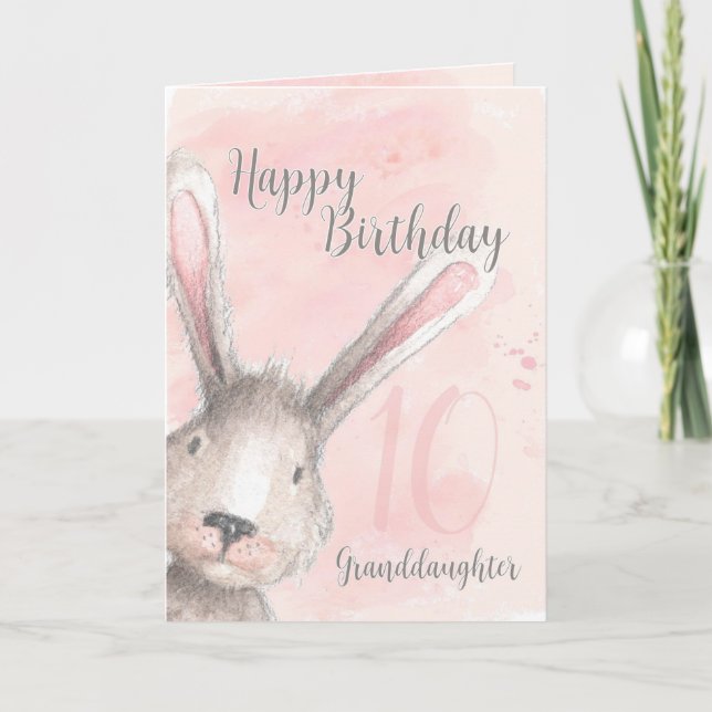 Herzlichen Glückwunsch 10. Geburtstag Großtochter  Karte (Vorderseite)