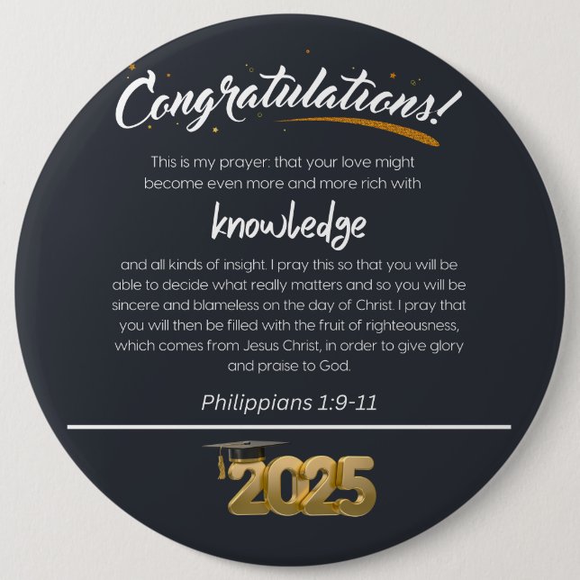 Herzlichen Glückwunsch 2025 Philippinen 1:9-11 Chr Button (Vorderseite)