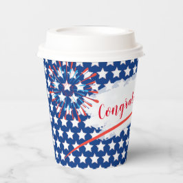 Herzlichen Glückwunsch! 4. Juli American USA Flag  Pappbecher