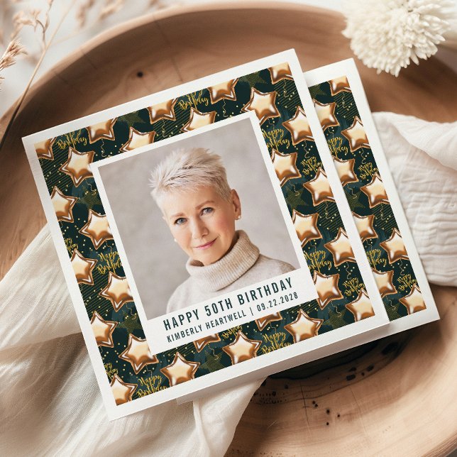 Herzlichen Glückwunsch 50. Geburtstag Foto Glam St Serviette (Von Creator hochgeladen)