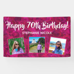Herzlichen Glückwunsch 70. Geburtstag Pink Person Banner