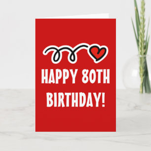 Herzlichen Glückwunsch 80. Geburtstag - Grußkarte Karte