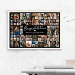 Herzlichen Glückwunsch Abschluss 100 FotoCollage Poster<br><div class="desc">Abschluss-Poster mit einer 100-Foto-Collage von besonderen Momenten des Absolventen-Lebens,  den Titel "Glückwünsche",  eine Mörtel-Kappe,  ihren Namen,  und die Klasse Jahr.</div>