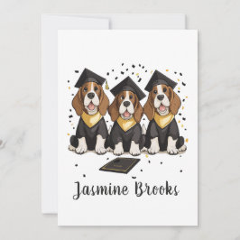 Herzlichen Glückwunsch Abschluss Basset Hound Hund Ankündigung