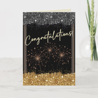 Herzlichen Glückwunsch Abschluss Black & Gold Spar Karte