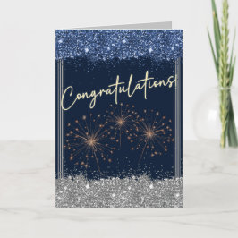 Herzlichen Glückwunsch Abschluss Blue & Silver Spa Karte