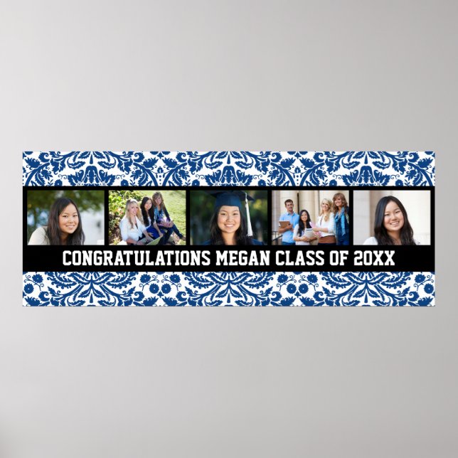Herzlichen Glückwunsch Abschluss Custom Foto Banne Poster (Vorne)