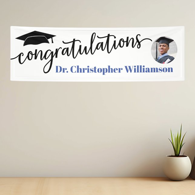 Herzlichen Glückwunsch Abschluss Foto Dentist Banner (Congratulations Graduation Banner with Photo for Doctor,Dentist or graduate. )