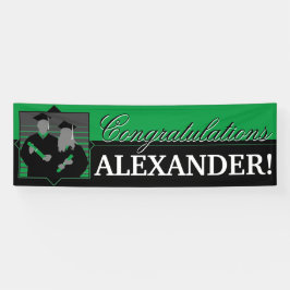 Herzlichen Glückwunsch Abschluss grünes Banner