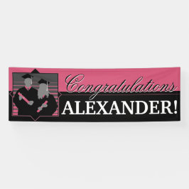 Herzlichen Glückwunsch Abschluss rosa Banner