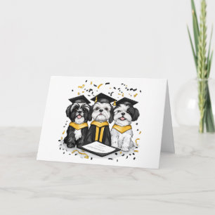 Herzlichen Glückwunsch Abschluss Shih Tzu Dogs Karte