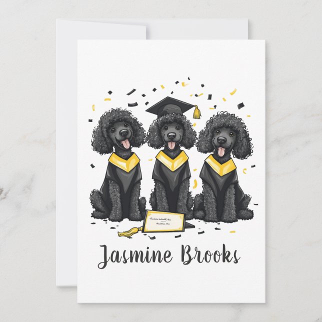 Herzlichen Glückwunsch Abschluss Standard Poodle H Ankündigung (Vorderseite)