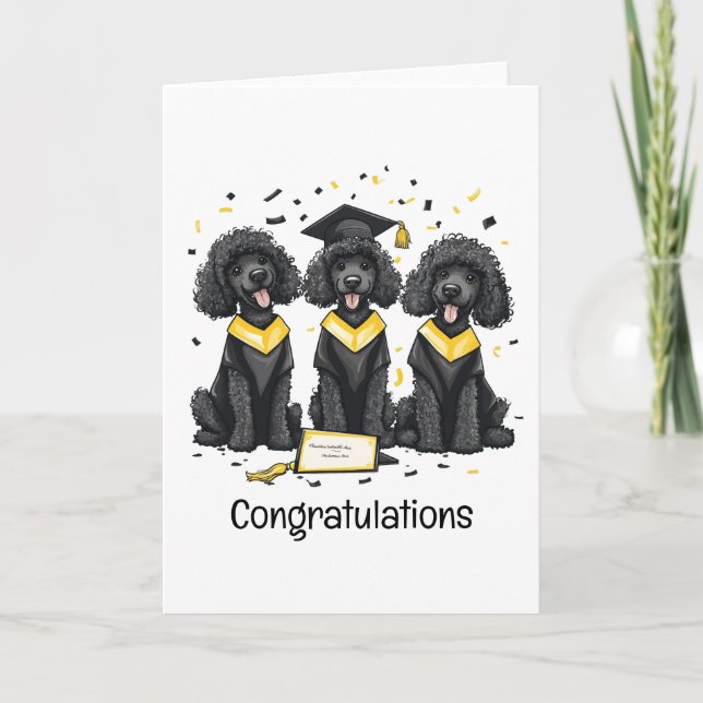Herzlichen Glückwunsch Abschluss Standard Poodle H Karte (Vorderseite)