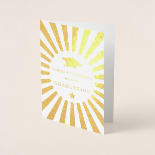 Herzlichen Glückwunsch Abschluss Sunburst Folienkarte