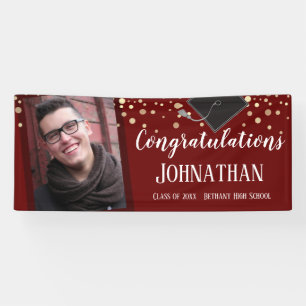 Herzlichen Glückwunsch Abschluss Wein Confetti Fot Banner