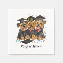 Herzlichen Glückwunsch Abschluss Yorkshire Terrier Serviette