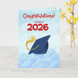 Herzlichen Glückwunsch Abschlussklasse 2026 Blaue  Karte