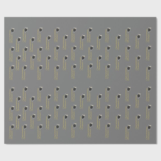 Herzlichen Glückwunsch Absolvent Geschenkpapier (Flach)