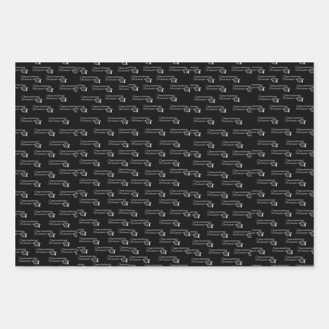 Herzlichen Glückwunsch Absolvent Geschenkpapier Set (Vorderseite)