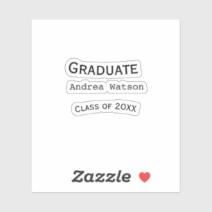 Herzlichen Glückwunsch Absolvent Name Abschlussjah Aufkleber