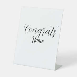 Herzlichen Glückwunsch Absolvent Name einfach mini Sockelschild