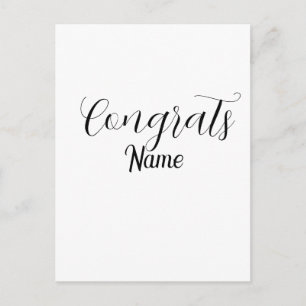 Herzlichen Glückwunsch Absolvent Name einfache min Postkarte
